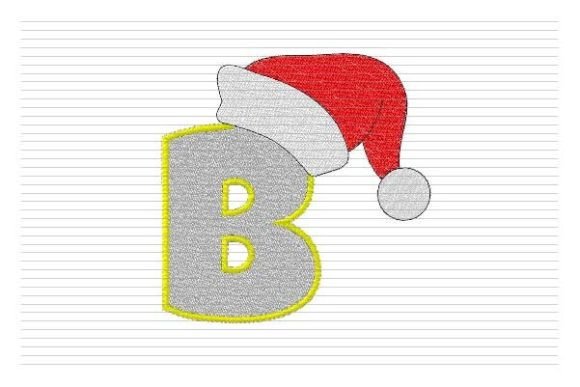B Letter Christmas Santa Hat