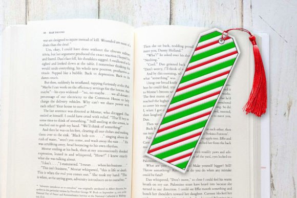 Dual Stripe Christmas Bookmark ITH