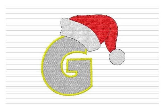 G Letter Christmas Alphabet Santa Hat