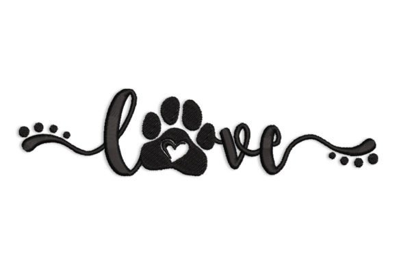 Love with Paw Print and Heart