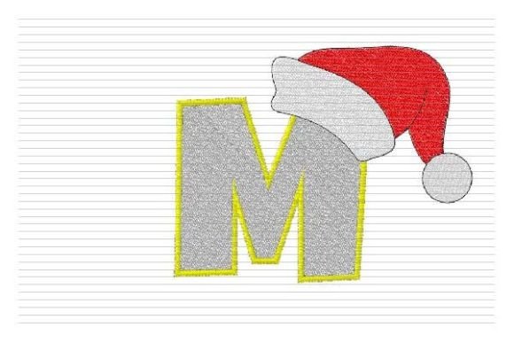 M Letter Christmas Alphabet Santa Hat